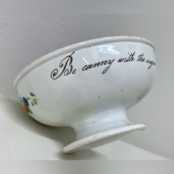 c. 1830 Vintage Gaudy Welsh Drape Variant Inscribed Pedestal Sugar Bowl - Picture 5 of 16